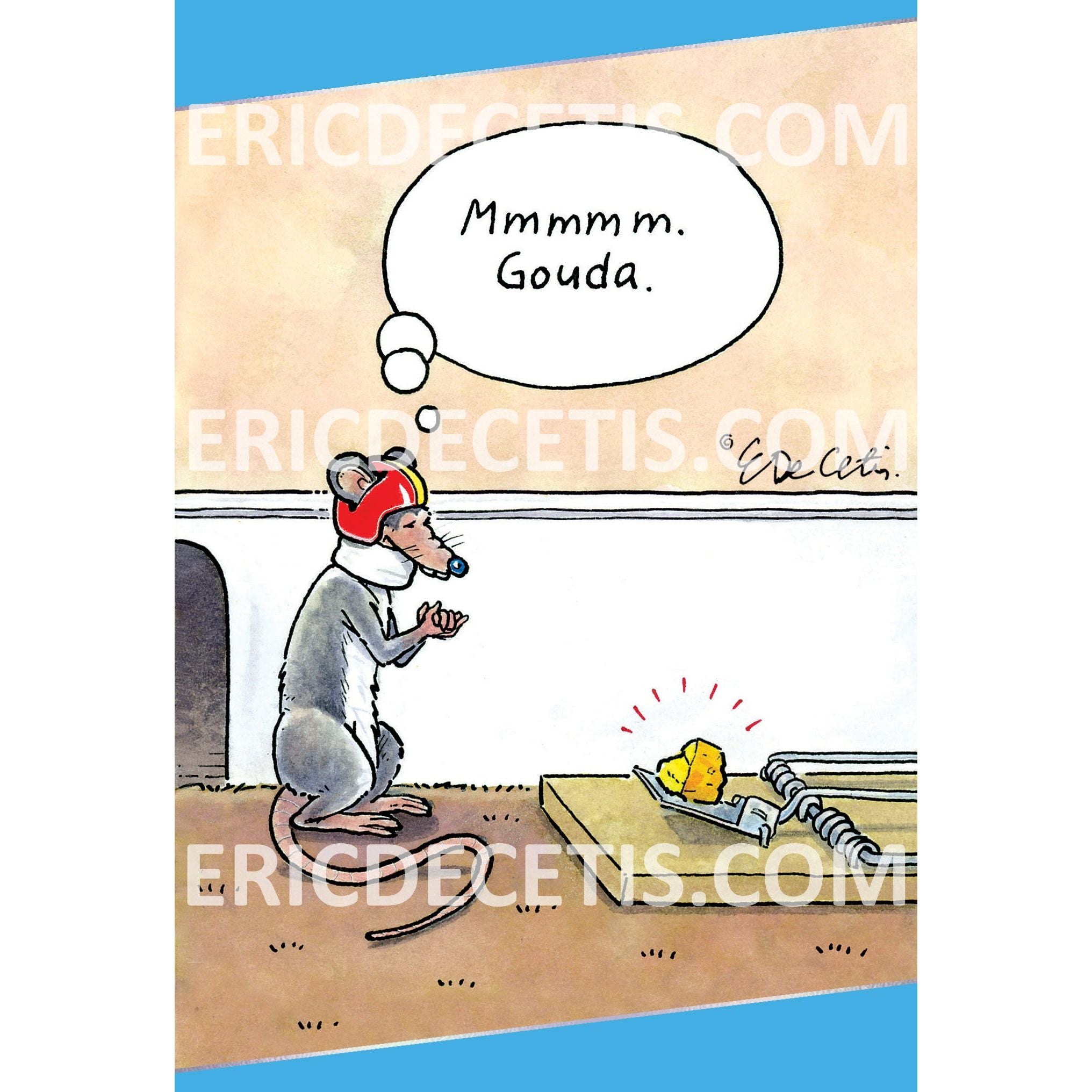 Rat Helmet Gouda Birthday Card Eric Decetis 30498